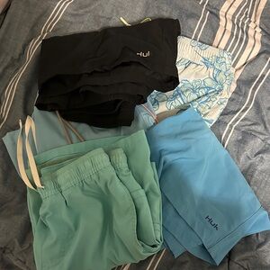 Huk Boy Small Black and Light Blue Athletic Shorts Set (5 in lot)